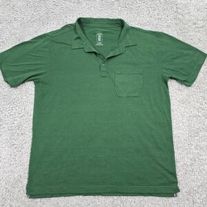 Stio‎ Divide Polo Shirt Mens XL Green Micro Stripe Pocket Technical Performance